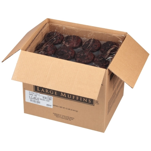 Chef Pierre Double Chocolate Chunk Large Muffins 3 Pound Each - 4 Per Case.