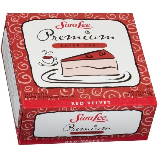 Sara Lee Premium 9" Red Velvet Layer Round Cake 3.312 Pound Each - 4 Per Case.