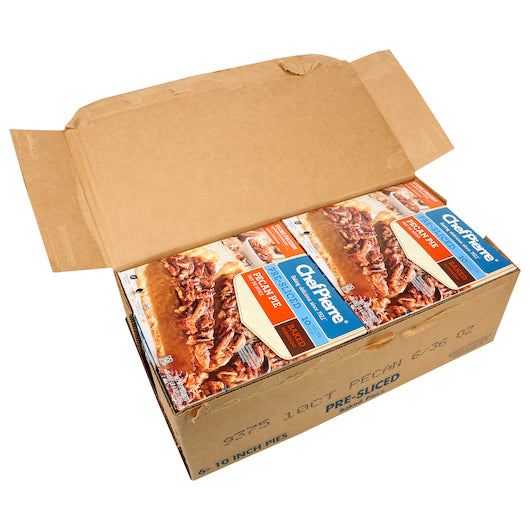 Chef Pierre Pecan Pre-Baked Pre-Sliced 10 Slices 10" Pie 2.25 Pound Each - 6 Per Case.