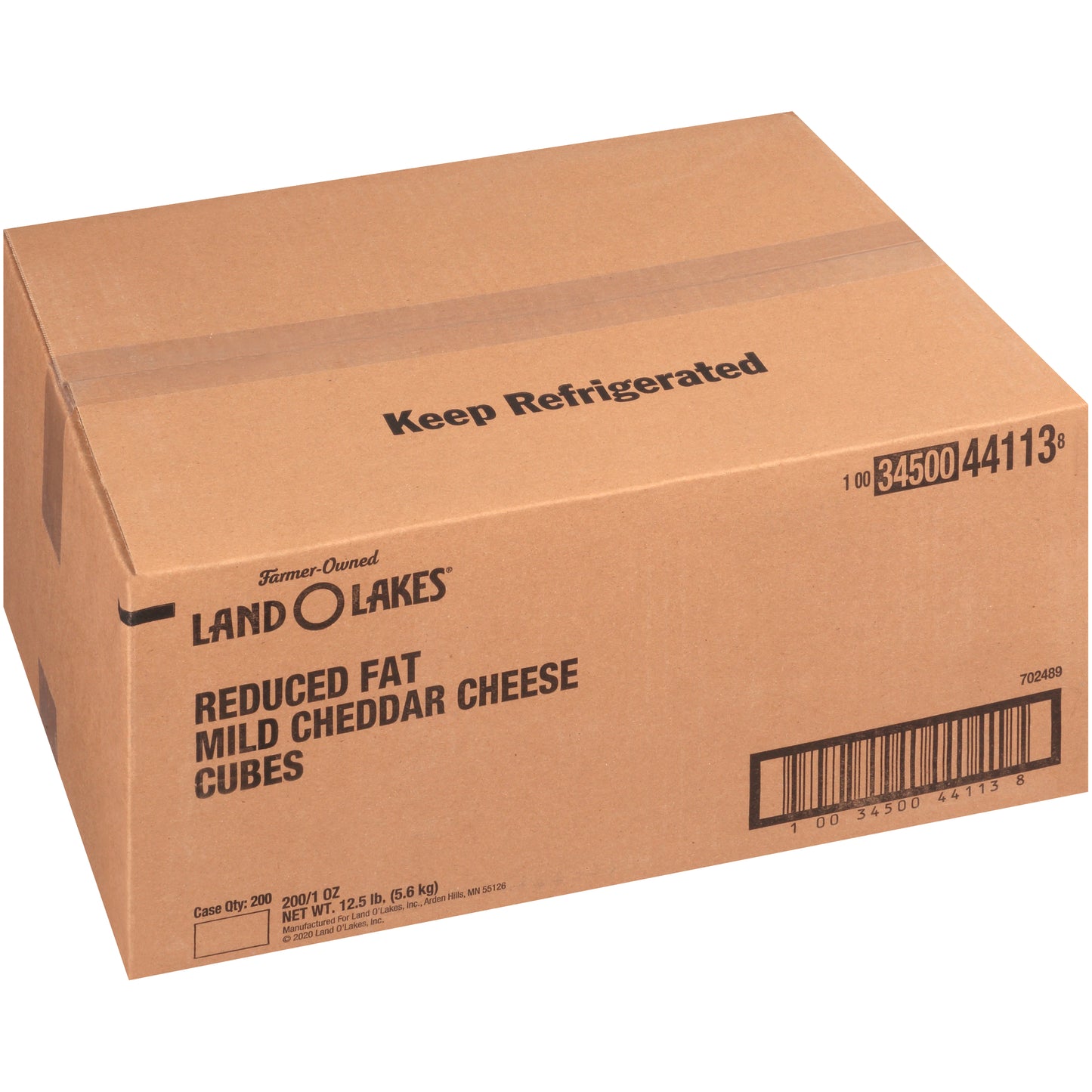 Land-O-Lakes® Reduced Fat Mild Cheddar Cheese Cubes 0.062 Pound Each - 200 Per Case.