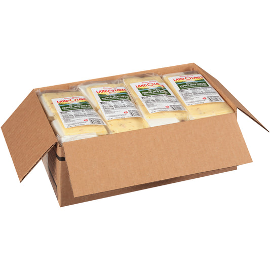 Land-O-Lakes® Readi Pac® Pepper Jack Cheese Slices 1.5 Pound Each - 8 Per Case.