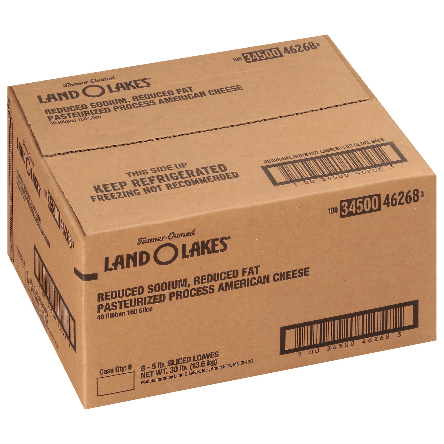 Land-O-Lakes® Rs Rf American Slices Yellow 5 Pound Each - 6 Per Case.