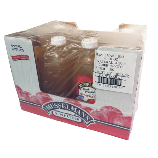 Musselman's Fresh Pressed Apple Cider Bottles 128 Fluid Ounce - 4 Per Case.