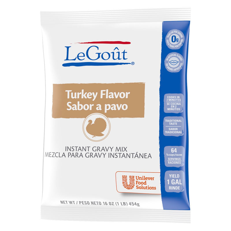 Legout Sauces Gravies Turkey Flavor Instant Gravy Mix 1 Pound Each - 8 Per Case.