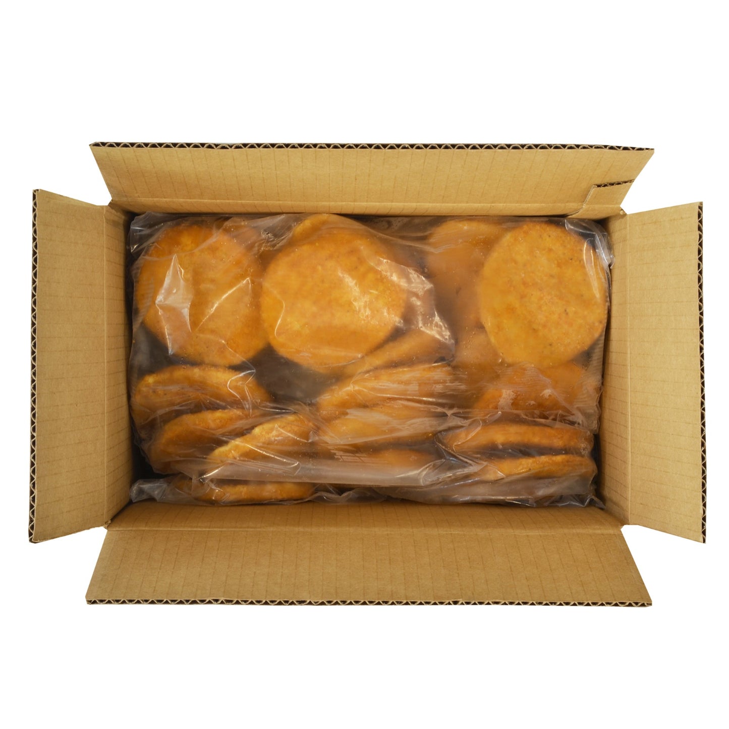 Chicken Fully Cooked Breast Patties Avg 5 Pound Each - 2 Per Case.