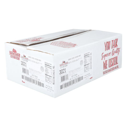 Wayne Farms Fully Cooked 1/2" 1/2" Diced Marinated Chicken 5 Pound Each - 2 Per Case.