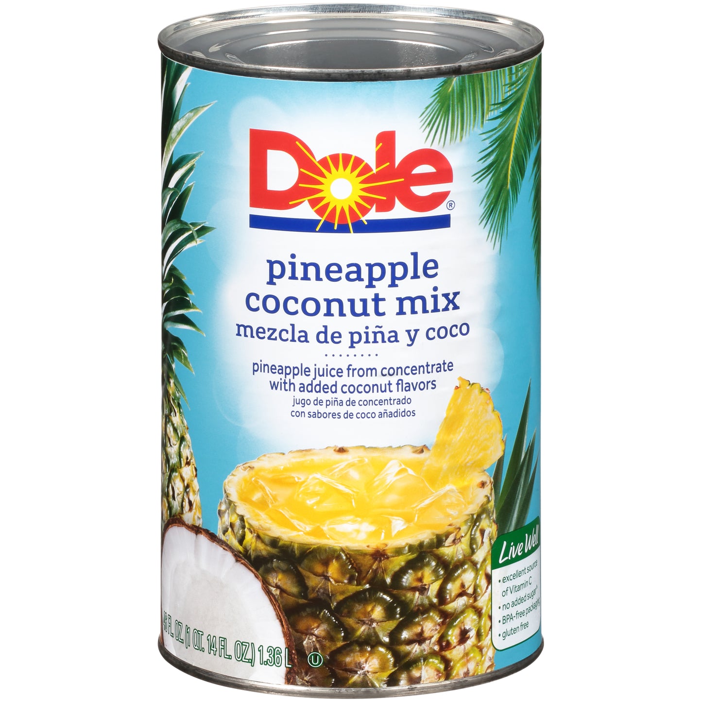 Pineapple Coconut Mix 46 Ounce Size - 12 Per Case.