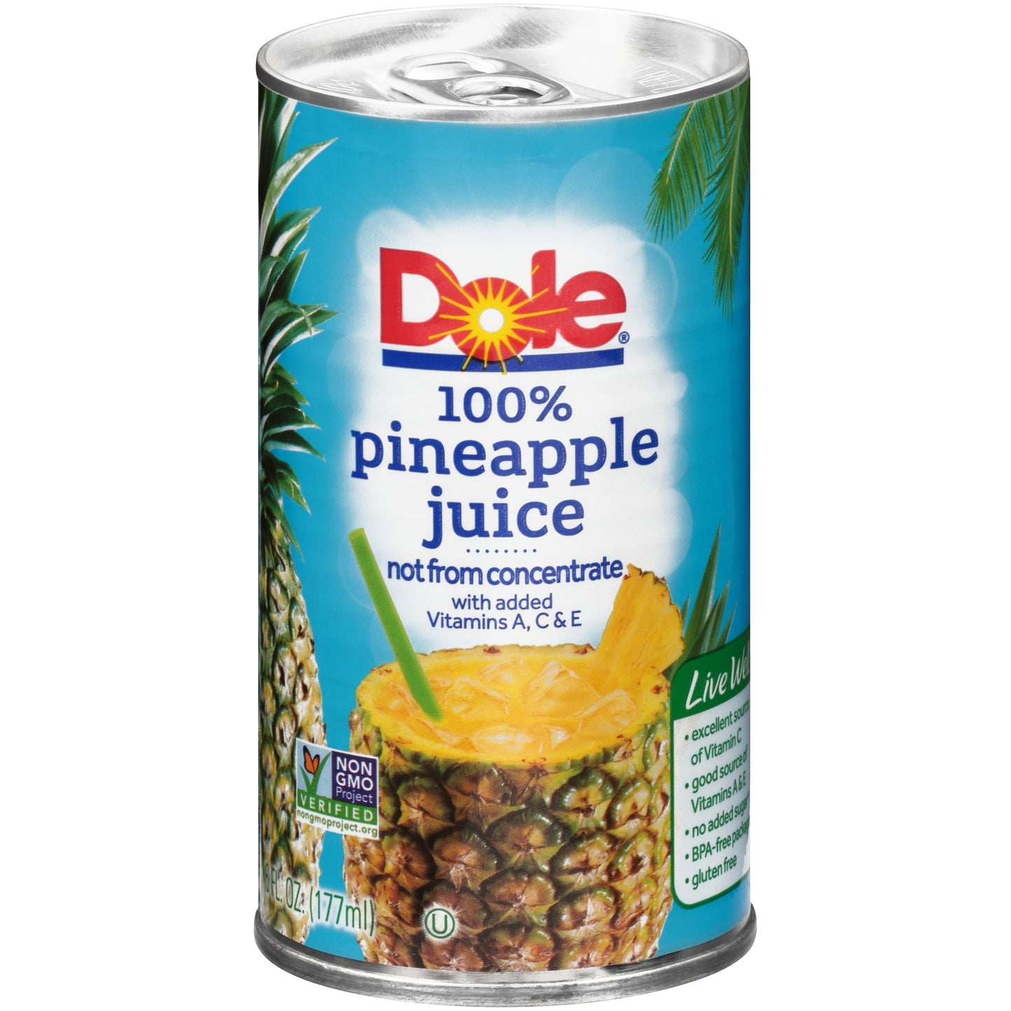 Pineapple Juice Pull Top 6 Ounce Size - 48 Per Case.