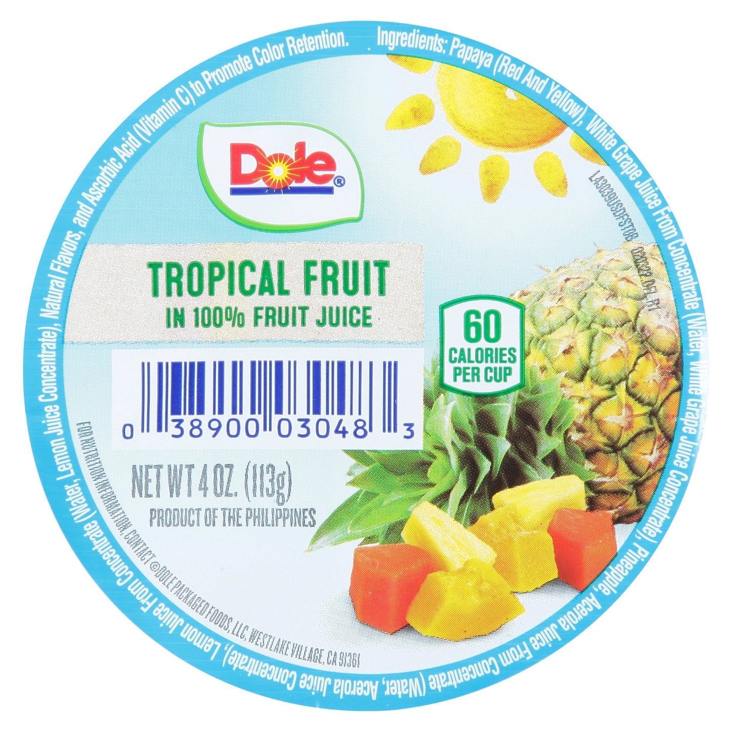 Tropical Fruit In Juice Cup 4 Ounce Size - 36 Per Case.