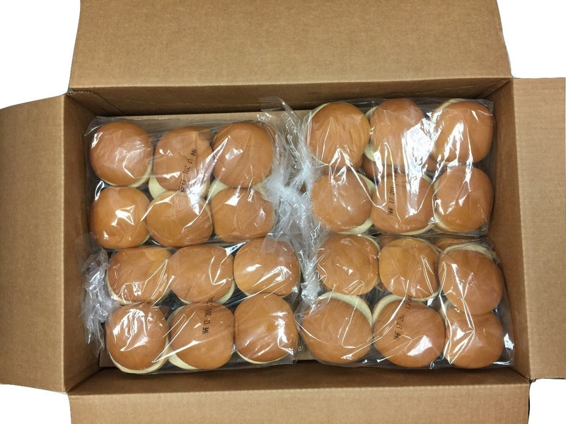 4" White Buns Sliced 12 Count Packs - 8 Per Case.