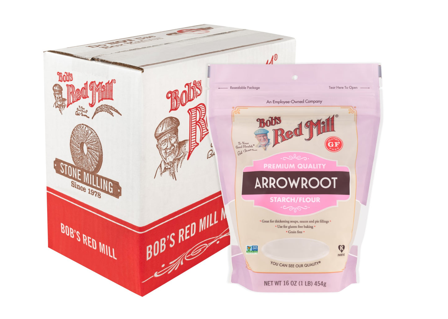 Bob's Red Mill Arrowroot Starchflour 16 Ounce Size - 4 Per Case.