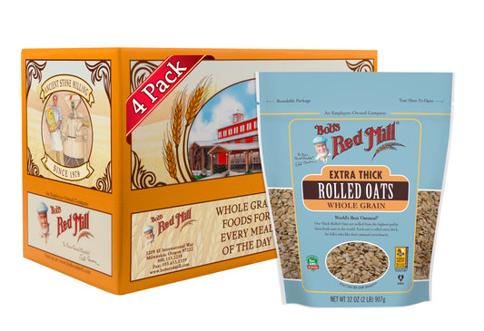 Bob's Red Mill Extra Thick Rolled Oats 32 Ounce Size - 4 Per Case.