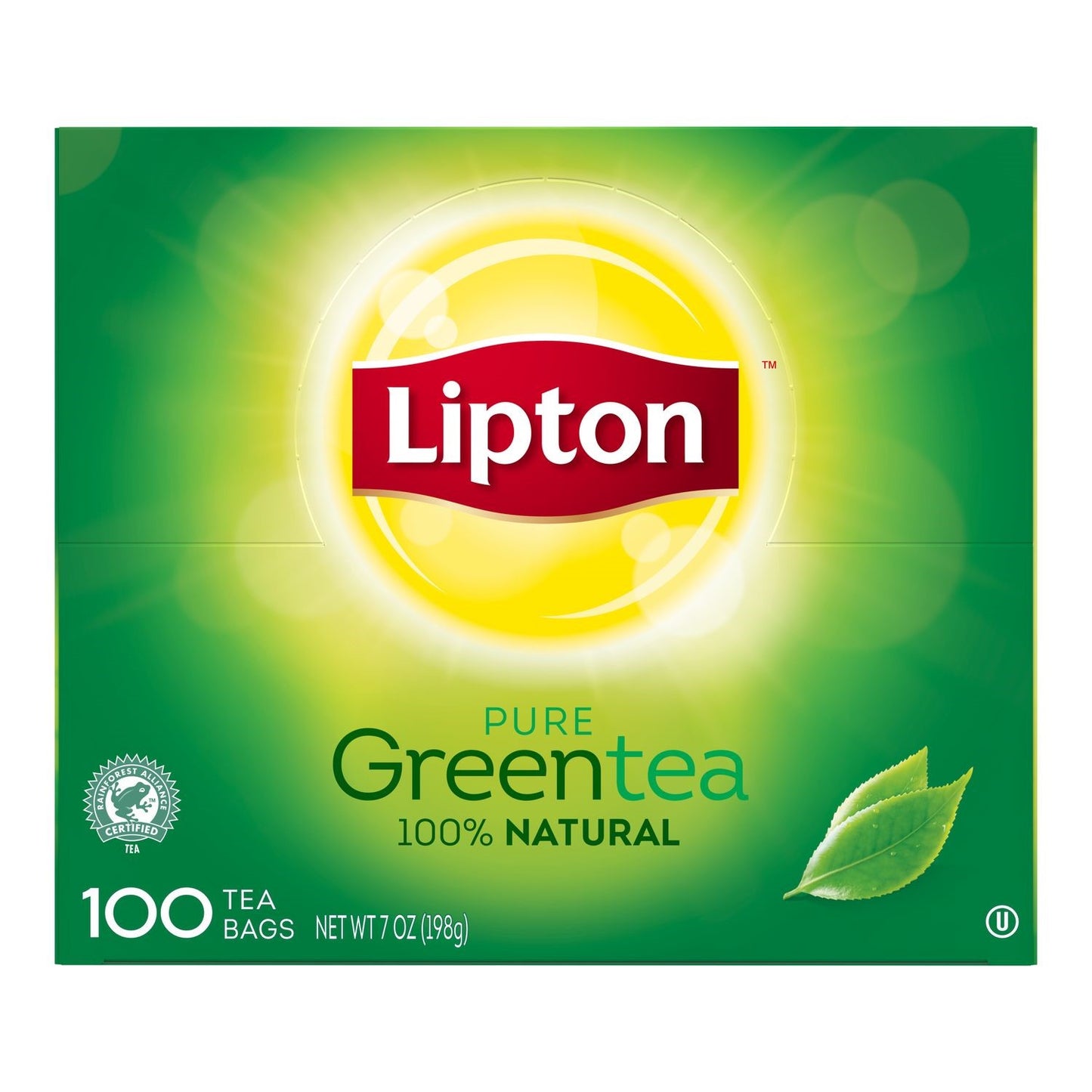 Lipton Green Tea Premium Tea Bags Individually Wrapped 100 Count Packs - 5 Per Case.