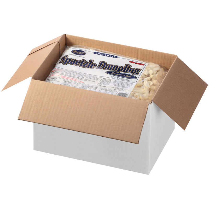 Marzetti Frozen Pasta IQF Precooked Spaetzle Dumplings 3 Pound Each - 4 Per Case.