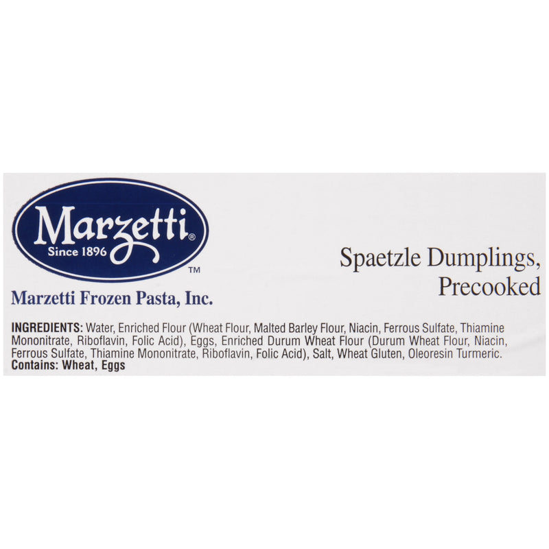 Marzetti Frozen Pasta IQF Precooked Spaetzle Dumplings 3 Pound Each - 4 Per Case.