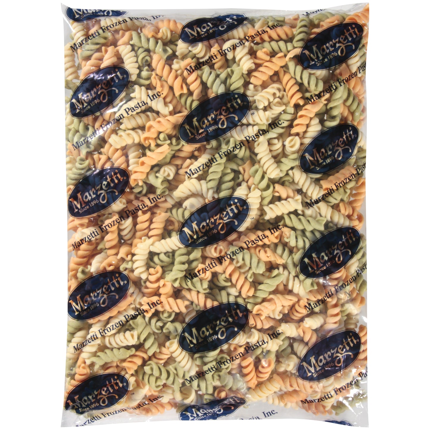 Marzetti Frozen Pasta Precooked Tri-Color Rotini 3 Pound Each - 6 Per Case.