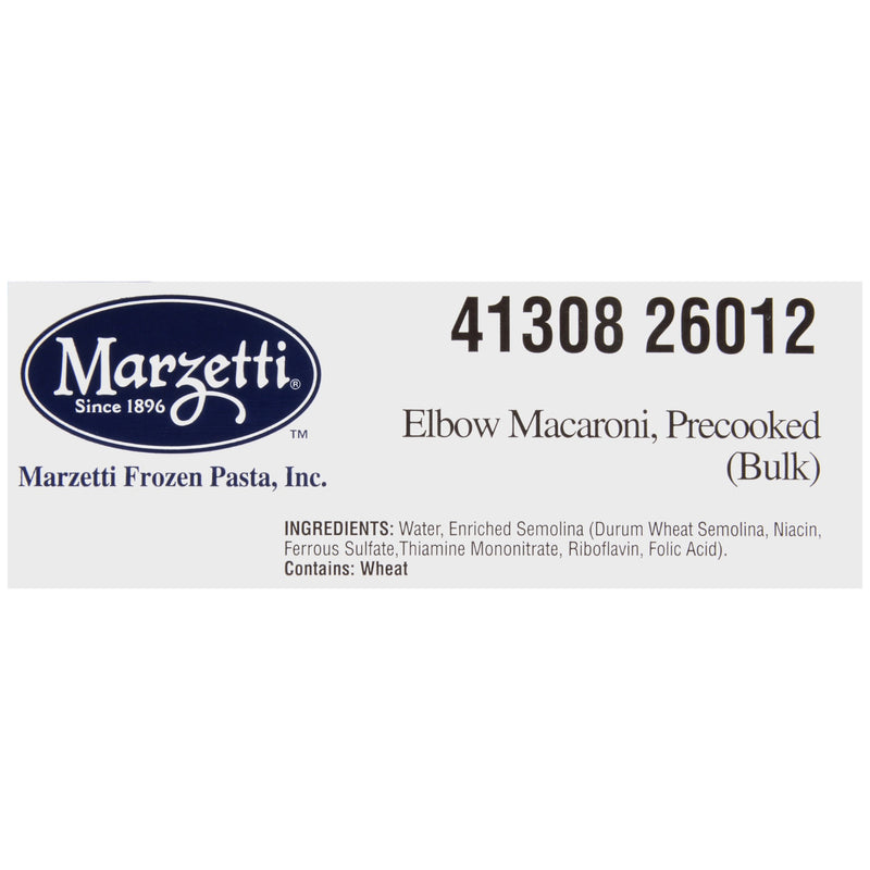 Marzetti Frozen Pasta Elbow Macaroni 20 Pound Each - 1 Per Case.