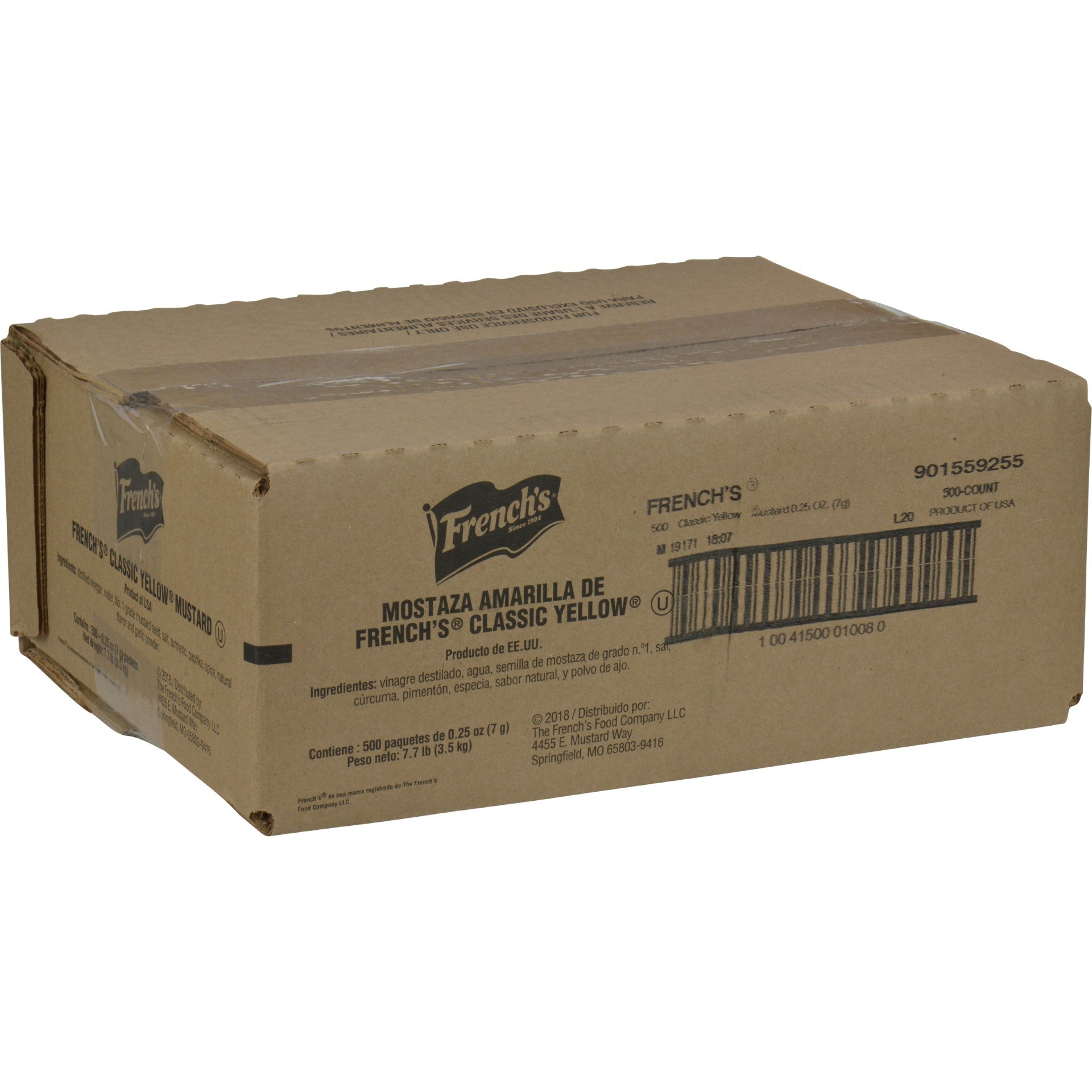 Yellow Mustard Packets 1 Count Packs - 1 Per Case.