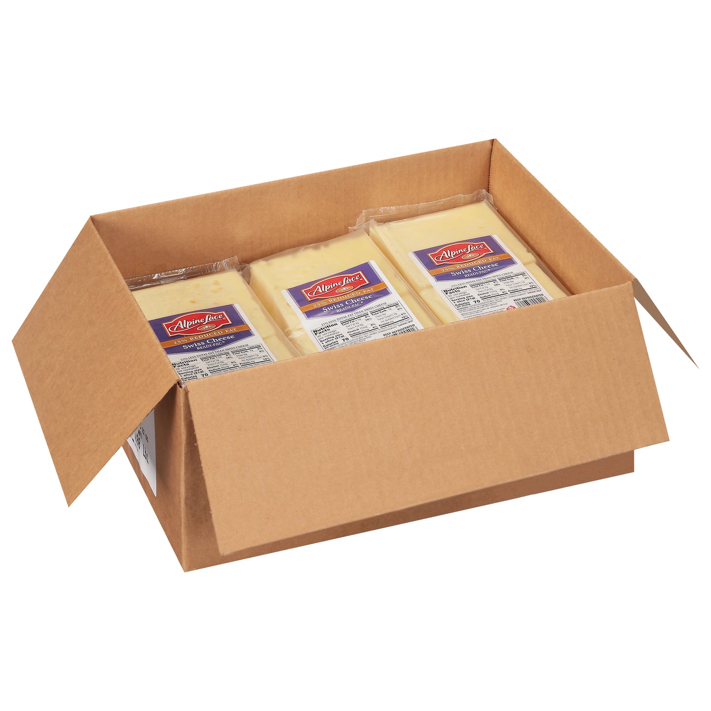 Alpine Lace® Reduced Fat Swiss Cheese Readi Pac® 1.5 Pound Each - 8 Per Case.