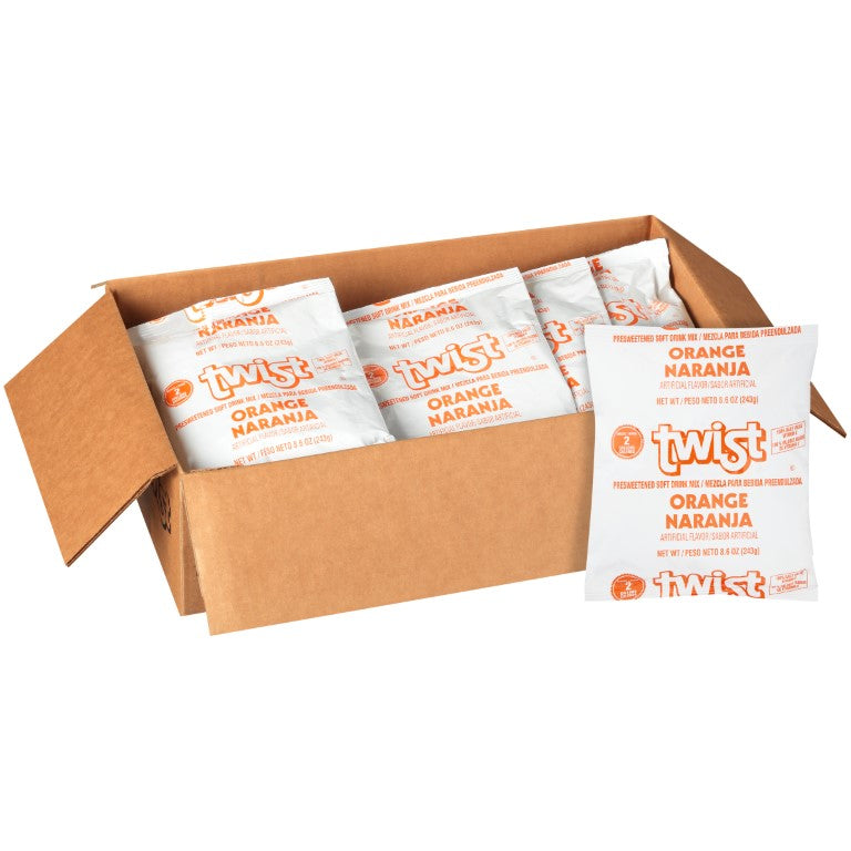 TWIST Orange Powdered Beverage Mix 8.6 Ounce Pouch 12