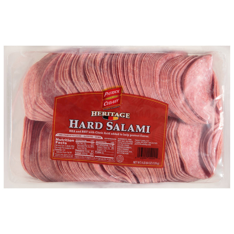 Heritage Dry Sausage Hard Salami 64 Ounce Size - 4 Per Case.