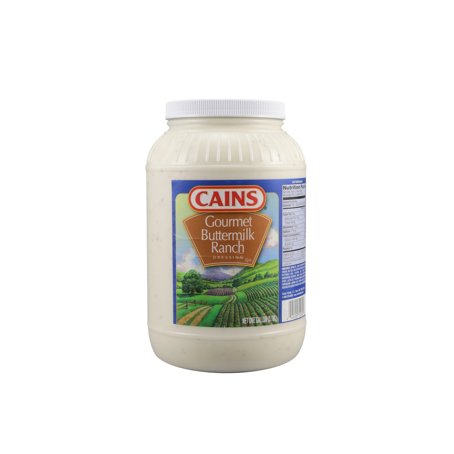 Cains Gal Refrigerated Gourmet Buttermilk Ranch Dressing 1 Gallon - 4 Per Case.