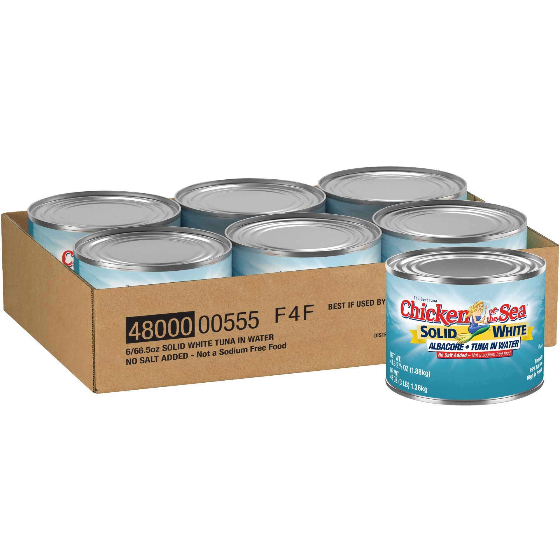 Chicken Of The Sea Solid Albacore Tuna In Water Very Low Sodium 66.5 Ounce Size - 6 Per Case.
