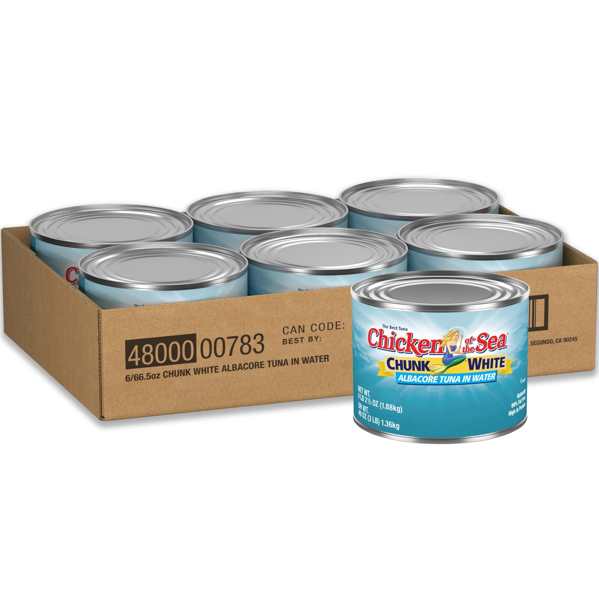 Chicken Of The Sea Chunk Albacore Tuna In Water 66.5 Ounce Size - 6 Per Case.