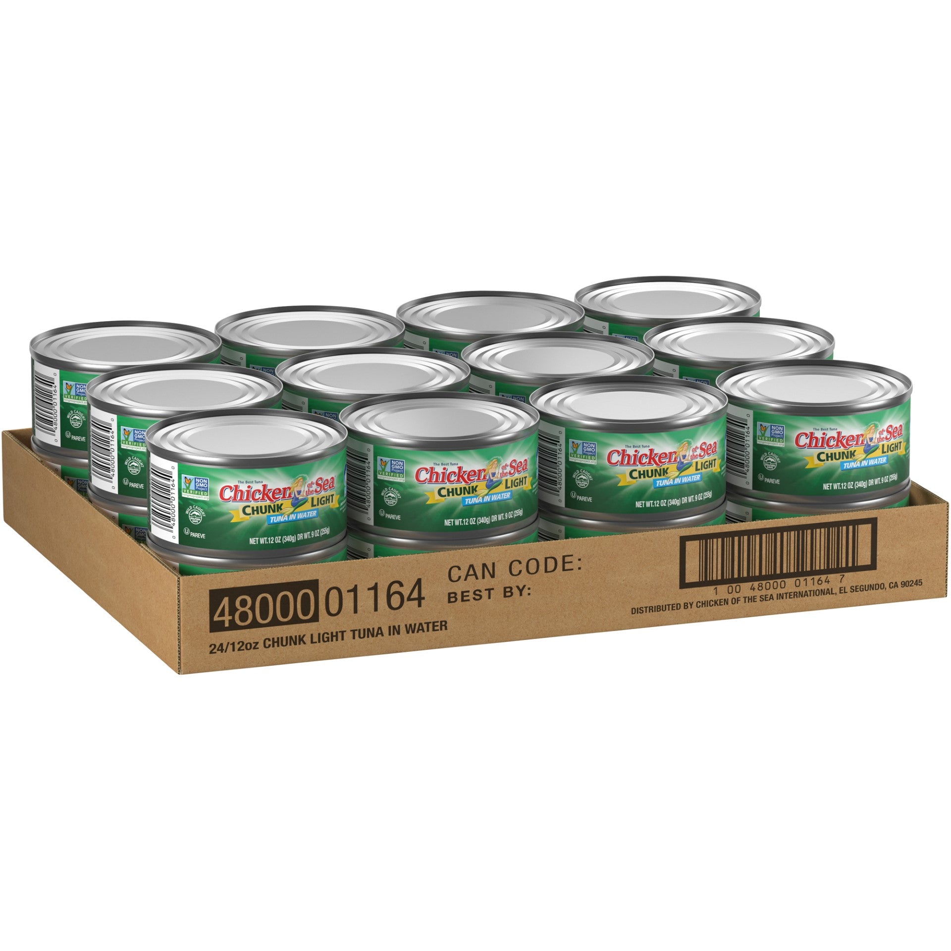 Chicken Of The Sea Chunk Light Tuna In Water 12 Ounce Size - 24 Per Case.