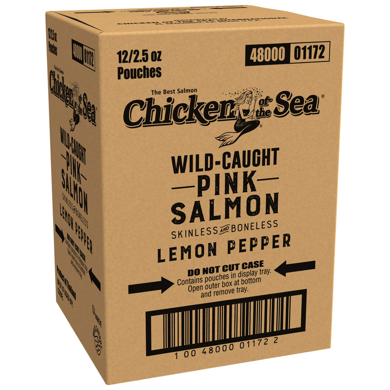 Chicken Of The Sea Skinlessboneless Pink Salmon In Lemon Pepper Pouch 2.5 Ounce Size - 12 Per Case.