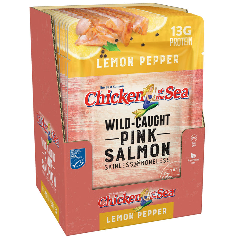 Chicken Of The Sea Skinlessboneless Pink Salmon In Lemon Pepper Pouch 2.5 Ounce Size - 12 Per Case.