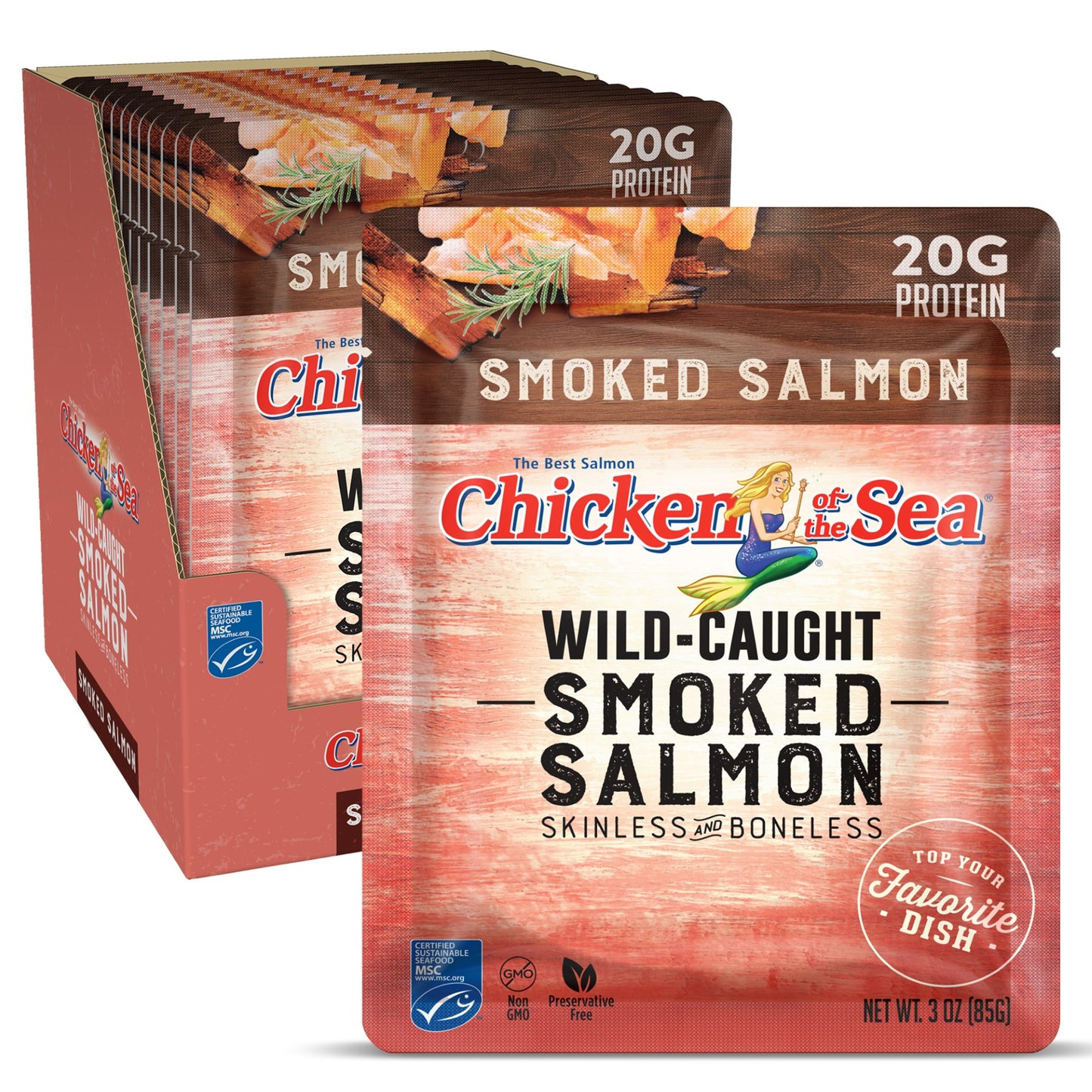 Chicken Of The Sea Smoked Salmon Pouch 3 Ounce Size - 12 Per Case.