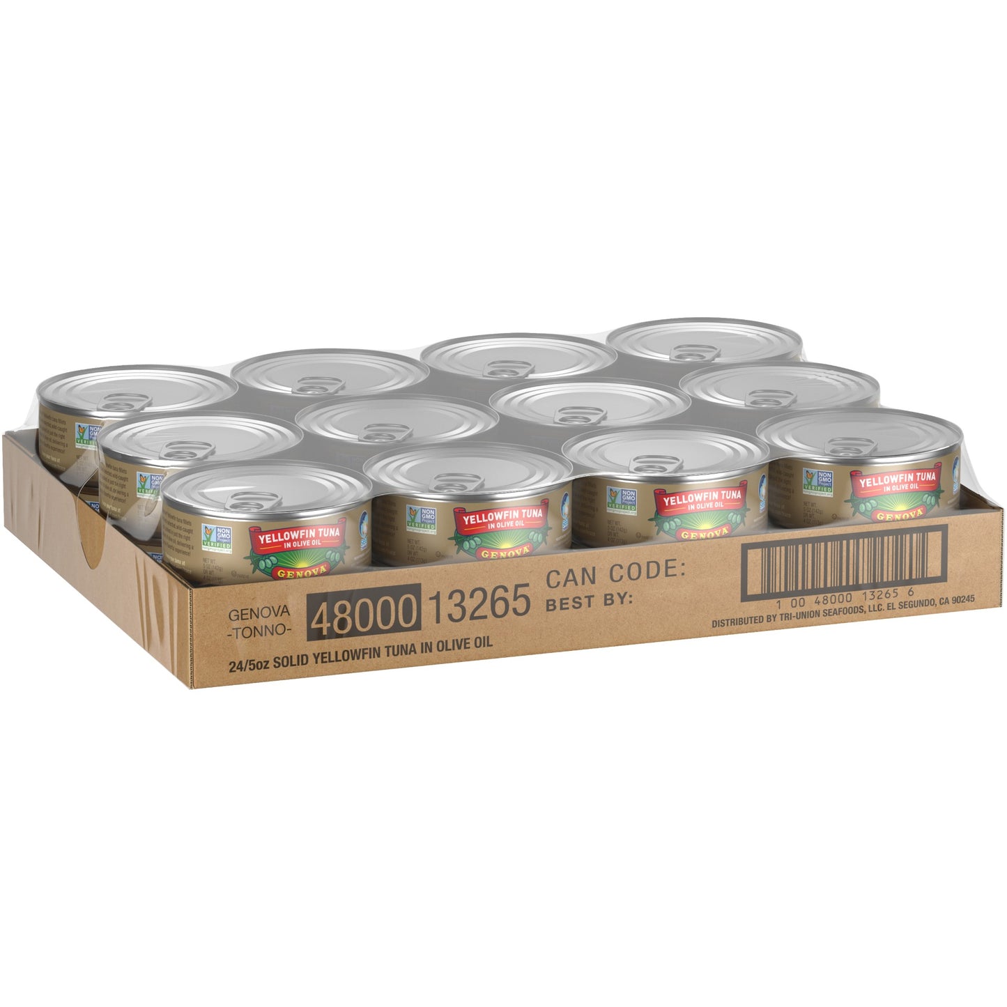 Genova Yellowfin Tuna In Olive Oil Cans 5 Ounce Size - 24 Per Case.