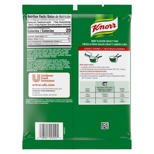 Knorr Sauces Gravies Beefa Flavora Gravya Mix Gluten Free 12.66 Ounce Size - 6 Per Case.