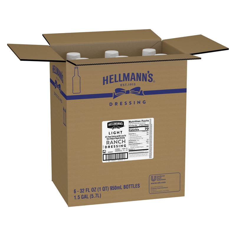 Hellmann's Dressingspreads Dressing Light Ranch Sbb 32 Fluid Ounce - 6 Per Case.