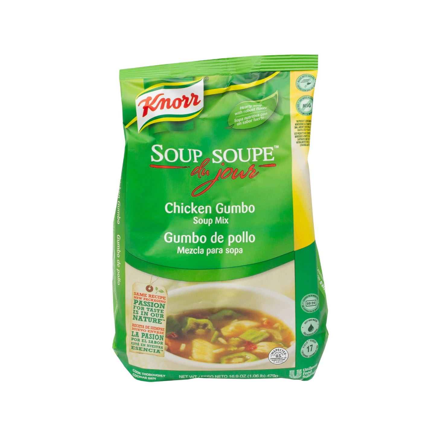 Knorr Soup Du Jour Gumbo 16.9 Ounce Size - 4 Per Case.