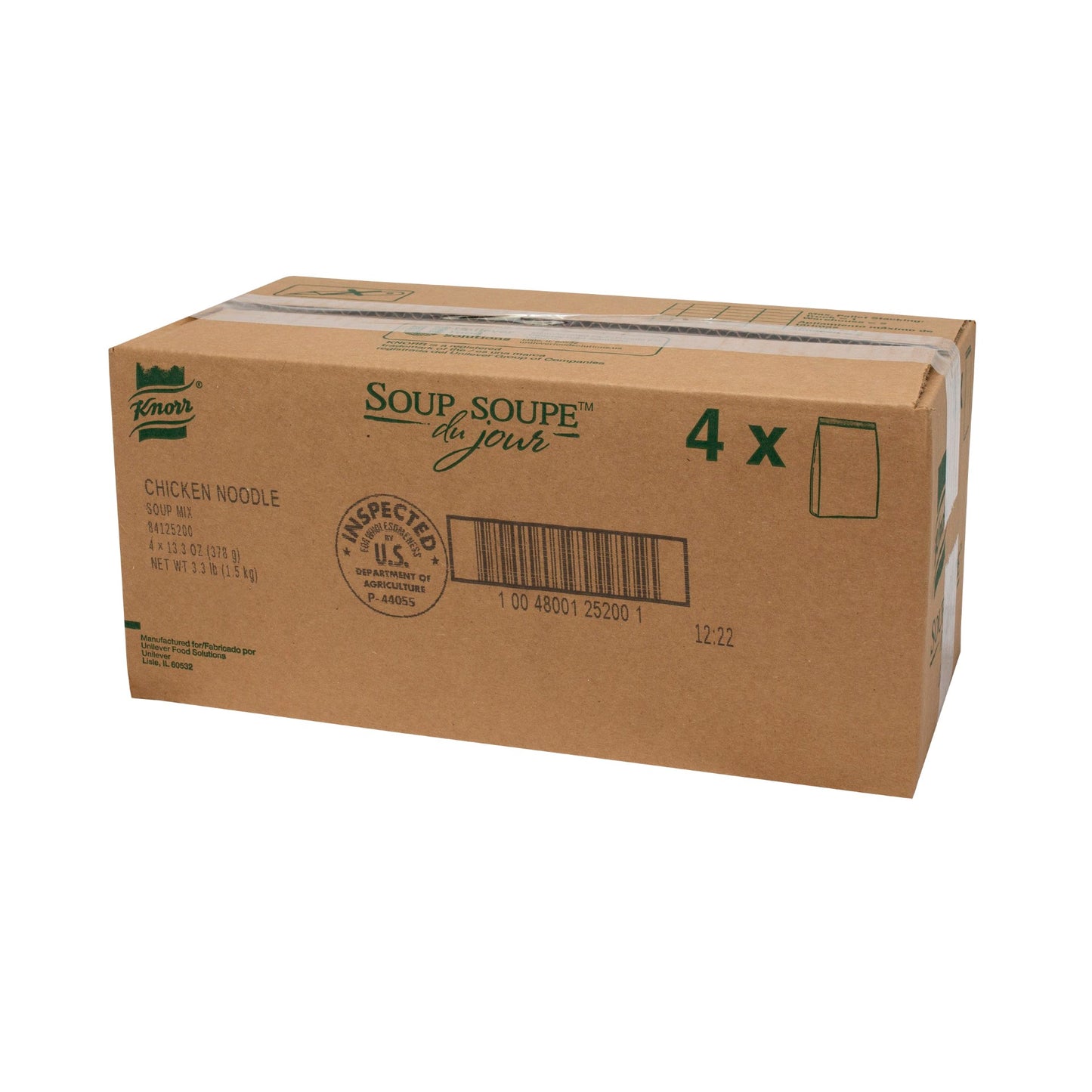 Knorr Soup Du Jour Soups Chicken Noodle 13.3 Ounce Size - 4 Per Case.