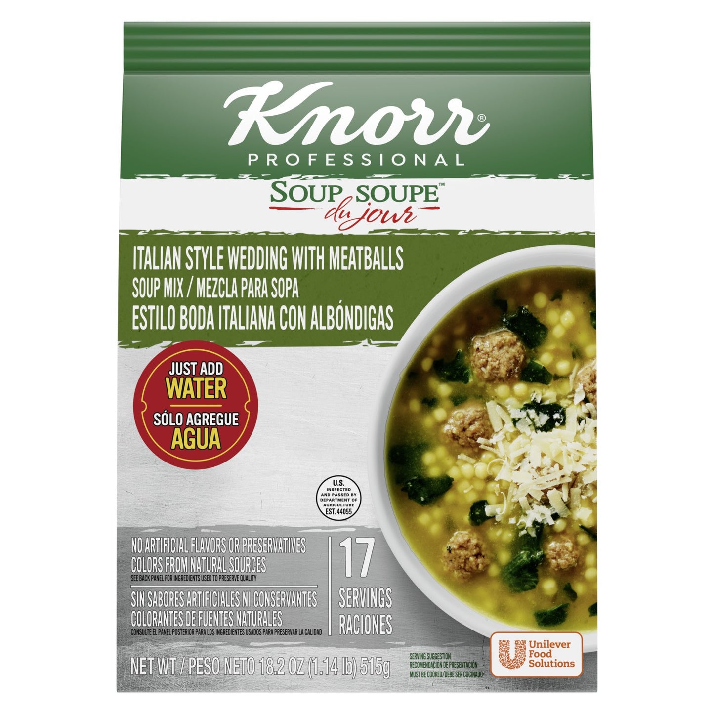 Knorr Soup Du Jour Soups Sdj Italn Wedding 18.2 Ounce Size - 4 Per Case.