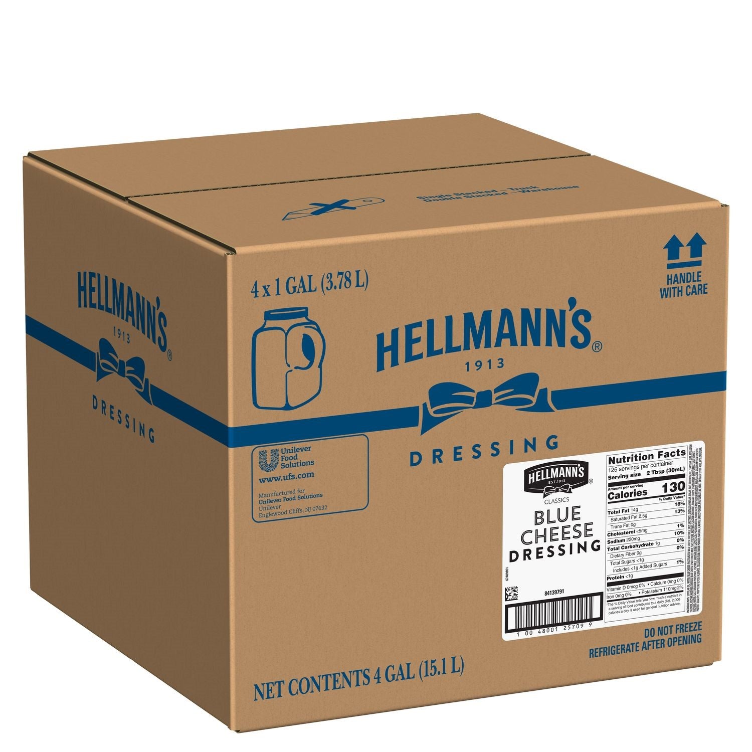 Hellmann's Dressingscondiments Chunky Blue Cheese Jug Ga 1 Gallon - 4 Per Case.