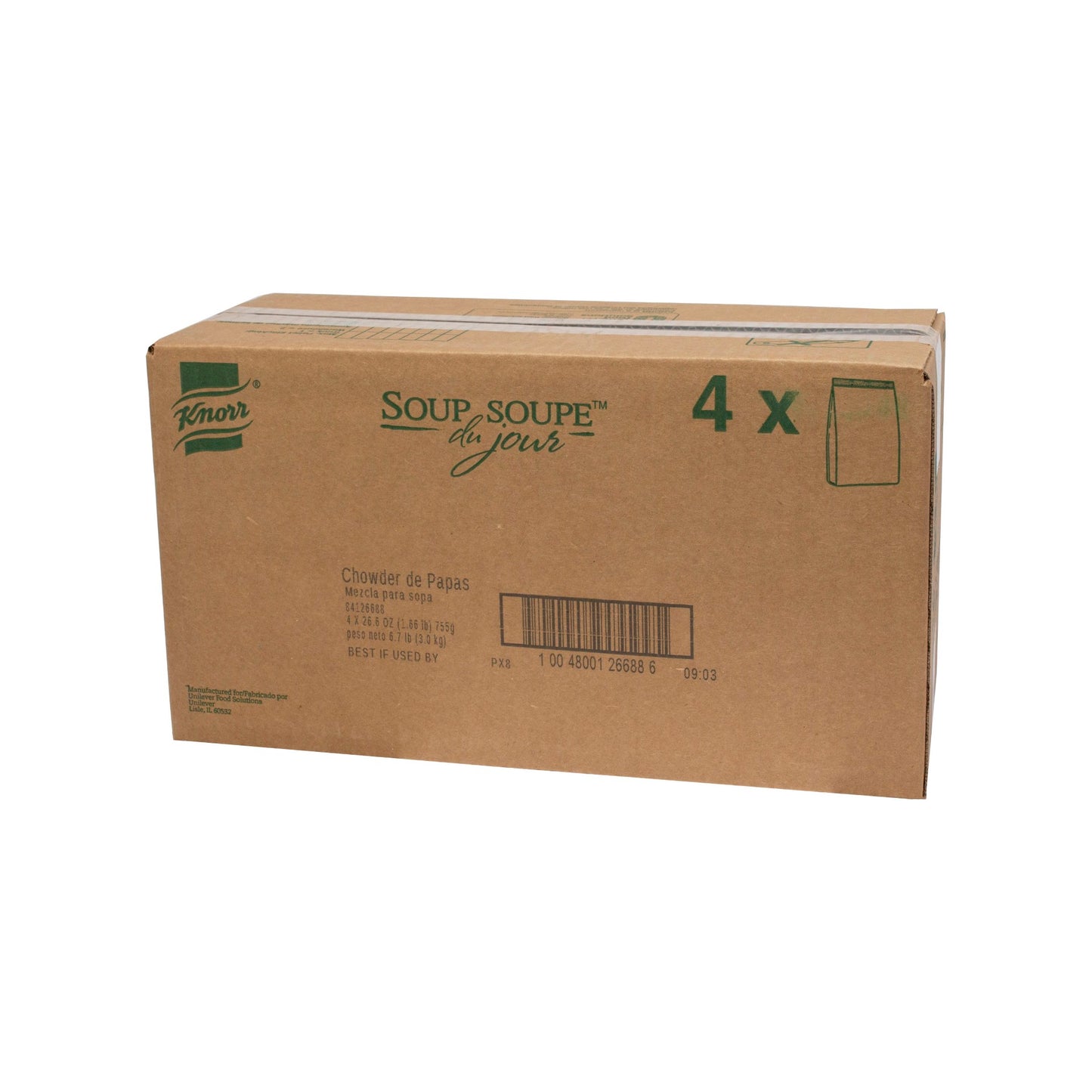 Knorr Soup Du Jour Potato Chowder 26.6 Fluid Ounce - 4 Per Case.