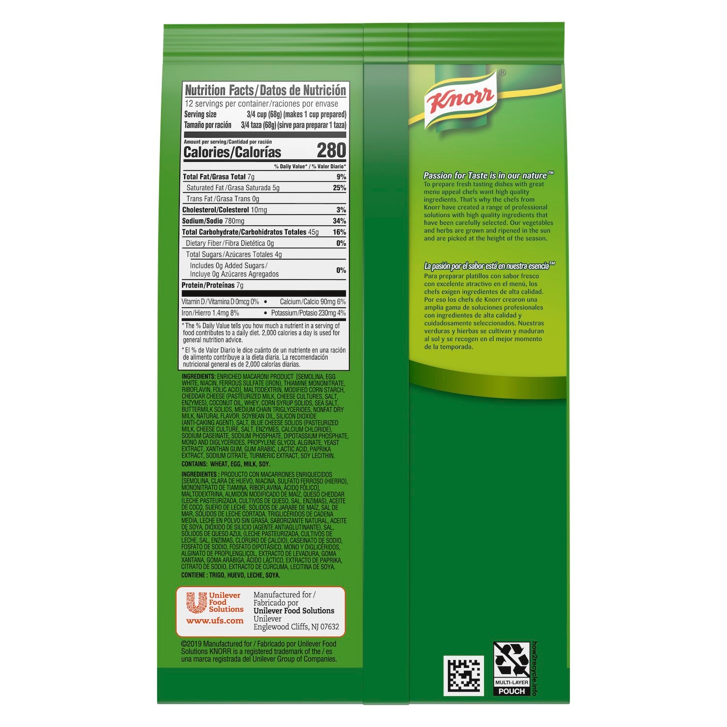 Knorr Soup Du Jour Soups Mac N Cheese 28.8 Ounce Size - 4 Per Case.