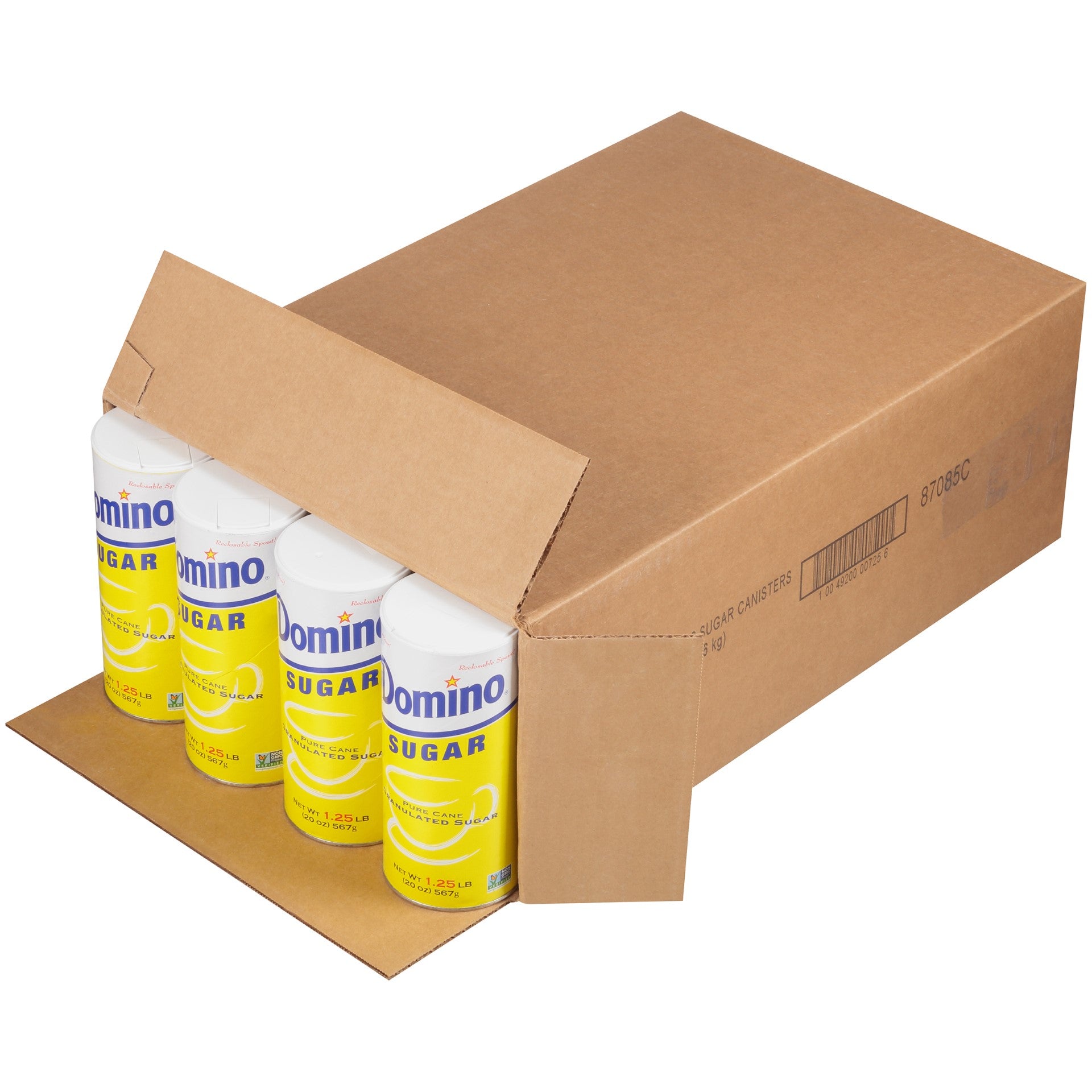 Domino Cane Sugar Canisters 20 Ounce Size - 24 Per Case.