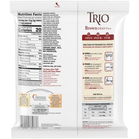 Trio Brown Gravy Mix 13.37 Ounce Size - 8 Per Case.