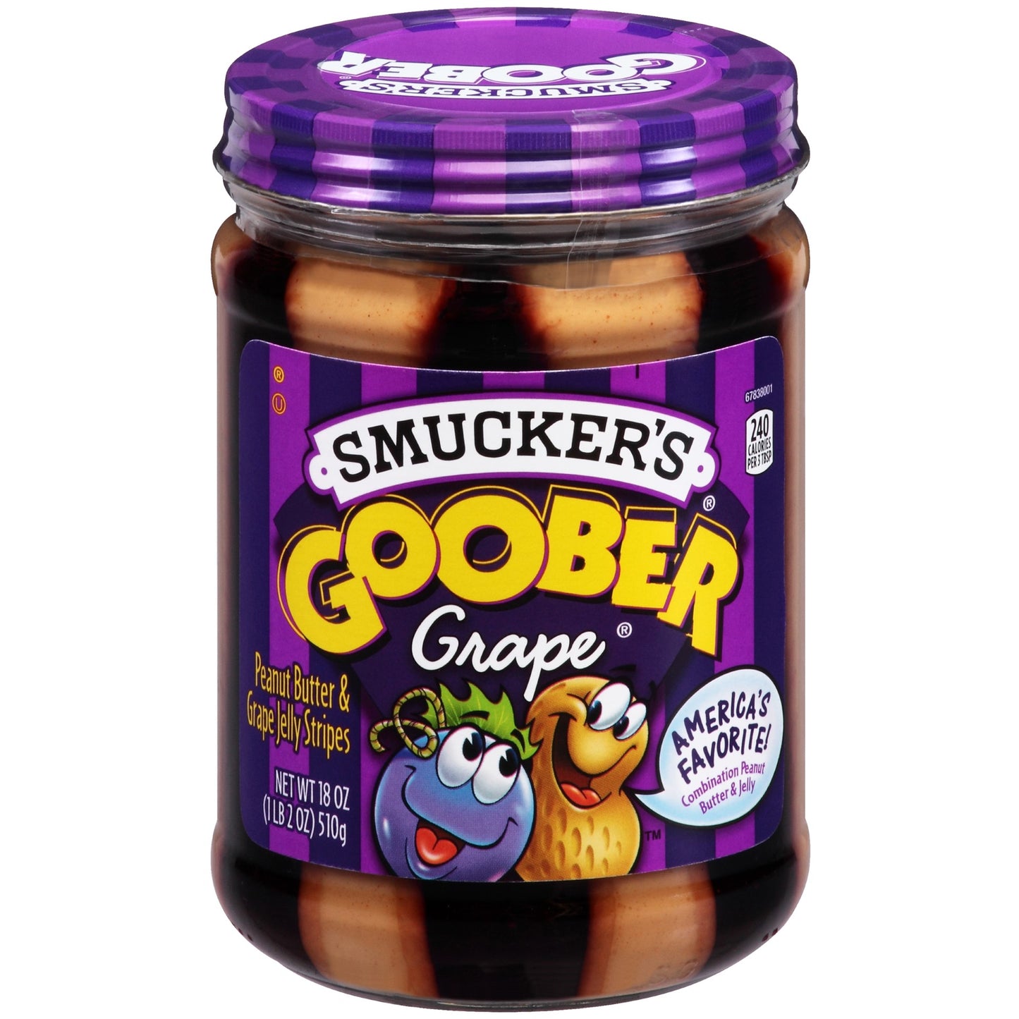 Smucker Goober Grape 18 Ounce Size - 12 Per Case.