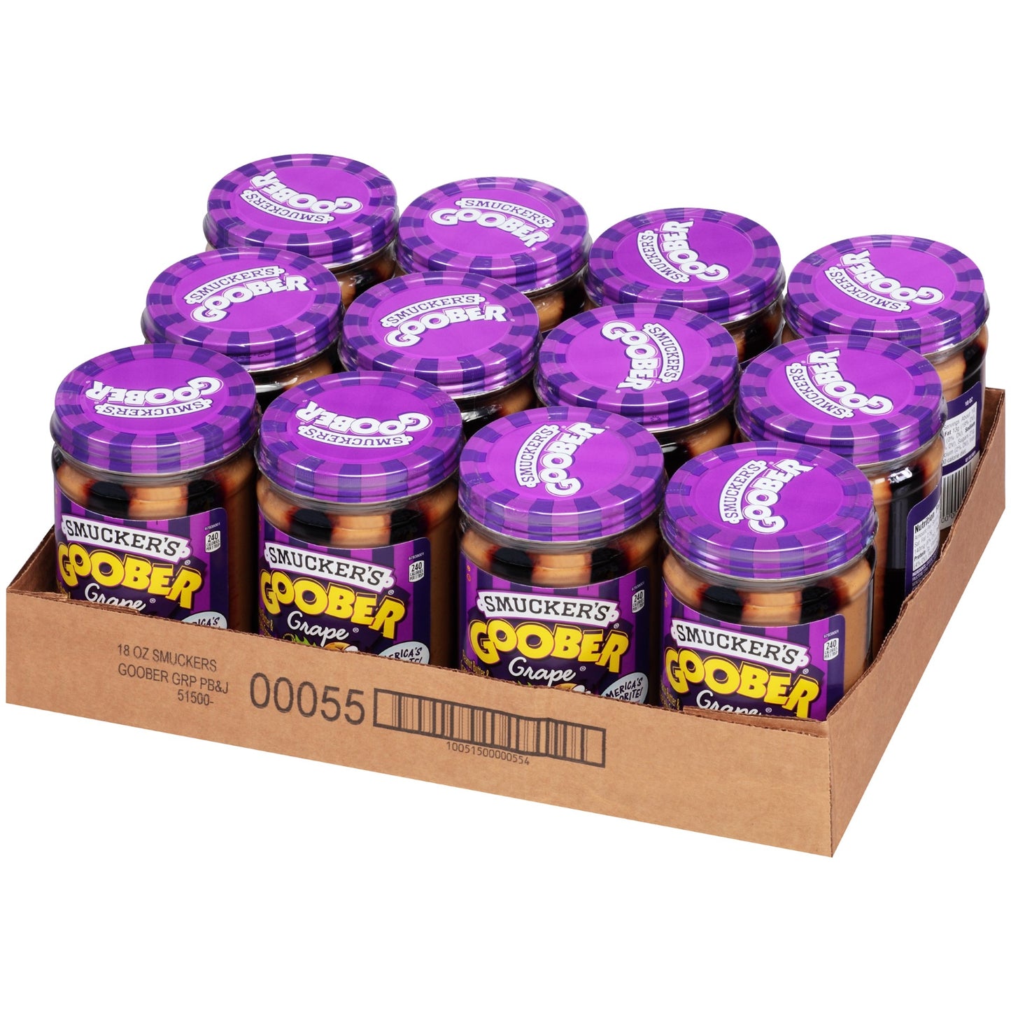 Smucker Goober Grape 18 Ounce Size - 12 Per Case.