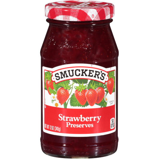 Smucker Strawberry Preserves 12 Ounce Size - 12 Per Case.