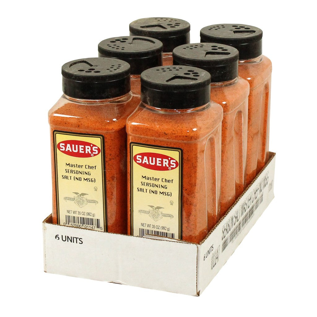 Sauer Master Chef No Msg Seasoning Salt 35 Ounce Size - 6 Per Case.