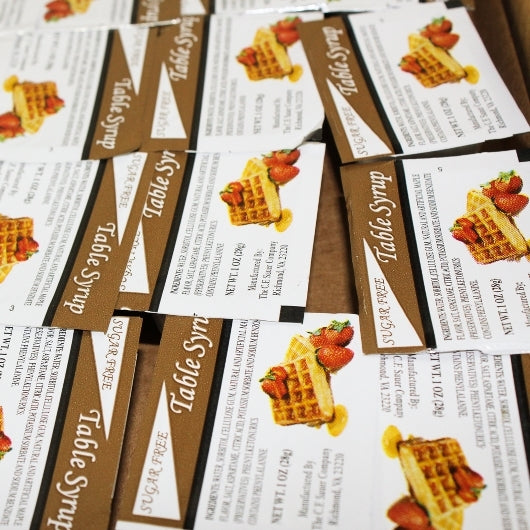Table Syrup Sugar Free 1 Ounce Size - 100 Per Case.