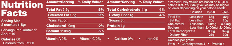 Carr's Crackers Whole Wheat 7 Ounce Size - 12 Per Case.