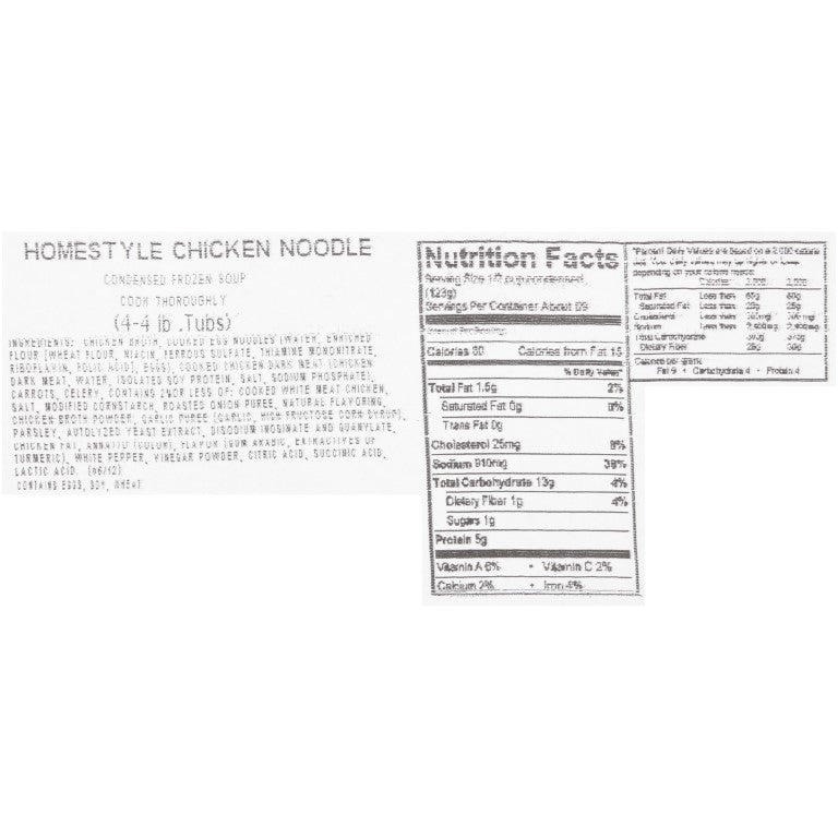 HEINZ CHEF FRANCISCO Homestyle Chicken Noodle Soup 4 lb. Tub 4 Per Case